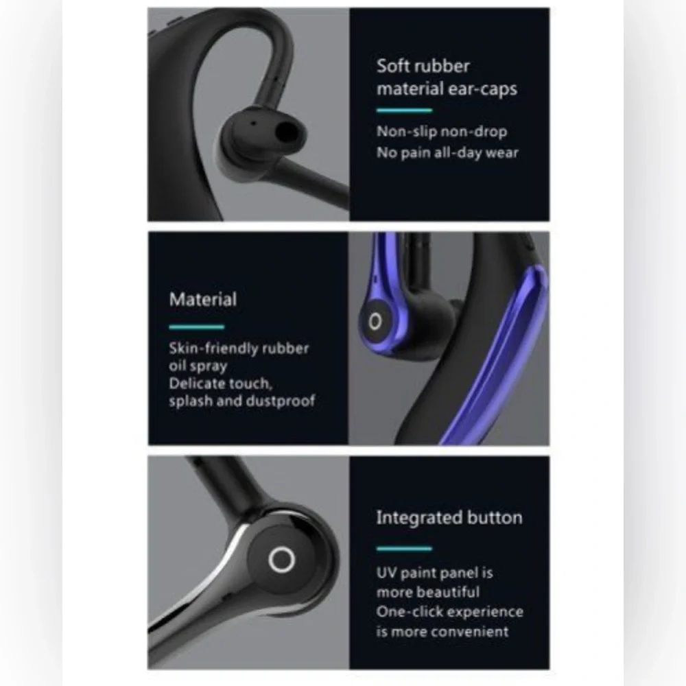 F910 model Mobile Phone Wireless Earphone - Black